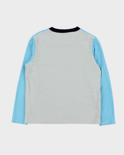 Stussy Two-Tone V-Neck Logo Sweatshirt - S