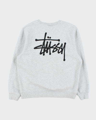 Stussy Marl Grey Classic Logo Sweatshirt - M
