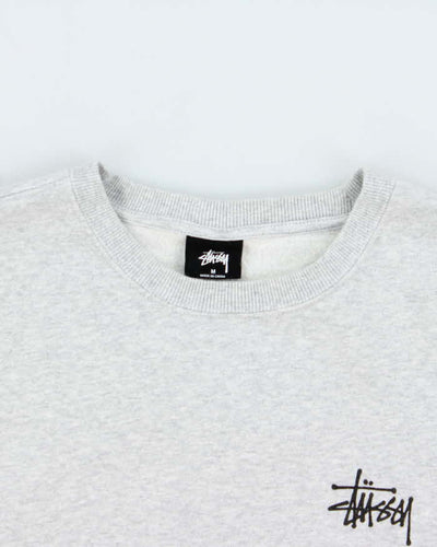 Stussy Marl Grey Classic Logo Sweatshirt - M