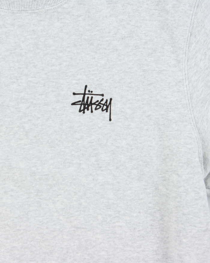 Stussy Marl Grey Classic Logo Sweatshirt - M