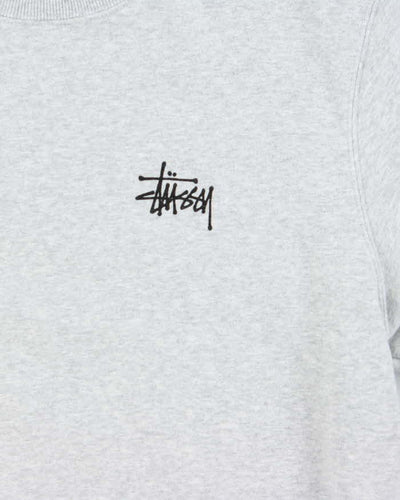 Stussy Marl Grey Classic Logo Sweatshirt - M