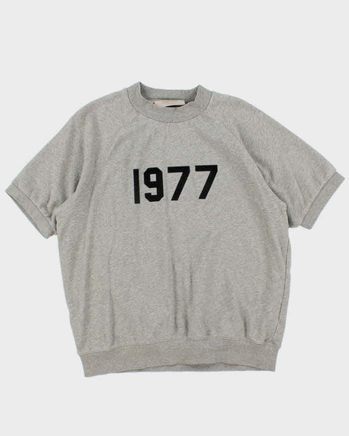 Fear of God Essentials 1977 Grey Oversized Short Sleeve Sweatshirt - S