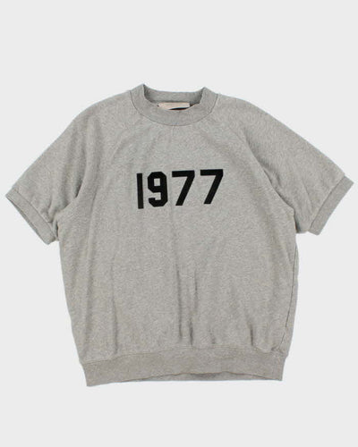 Fear of God Essentials 1977 Grey Oversized Short Sleeve Sweatshirt - S