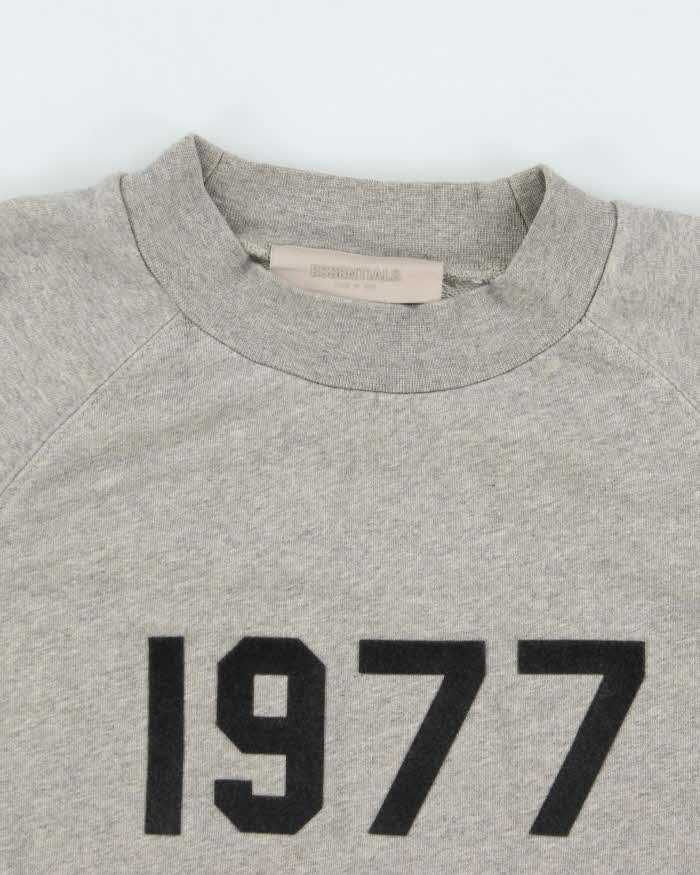 Fear of God Essentials 1977 Grey Oversized Short Sleeve Sweatshirt - S