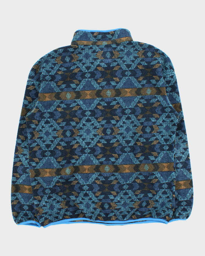 Columbia Blue Aztec Quarter-Button Fleece - L