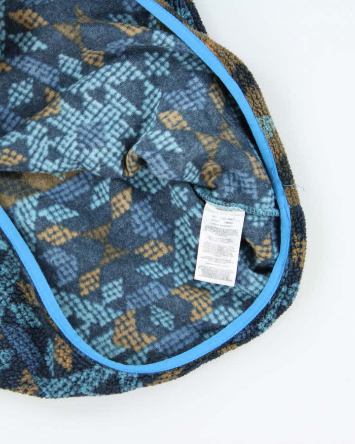 Columbia Blue Aztec Quarter-Button Fleece - L