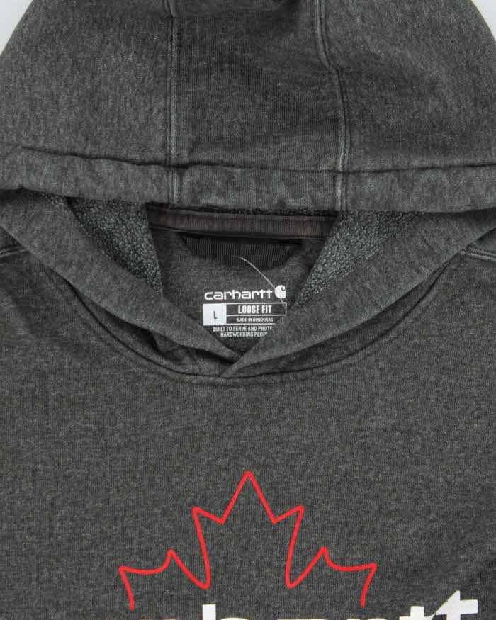 Carhartt Grey Maple Leaf Pullover Oversized Hoodie - L
