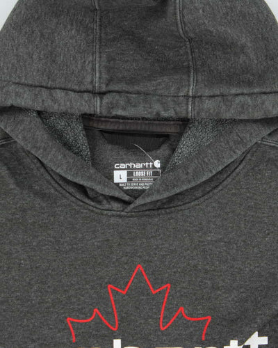 Carhartt Grey Maple Leaf Pullover Oversized Hoodie - L