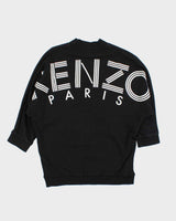 Kenzo Spell Out V-Neck 3/4 Sleeve Crewneck Sweatshirt - M