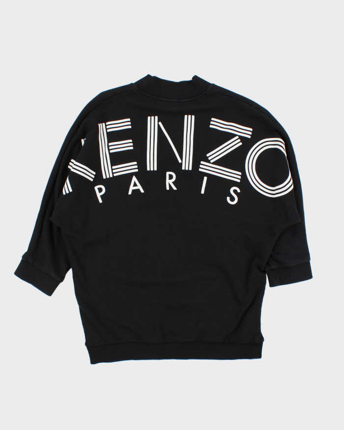 Kenzo Spell Out V-Neck 3/4 Sleeve Crewneck Sweatshirt - M