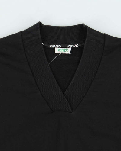 Kenzo Spell Out V-Neck 3/4 Sleeve Crewneck Sweatshirt - M