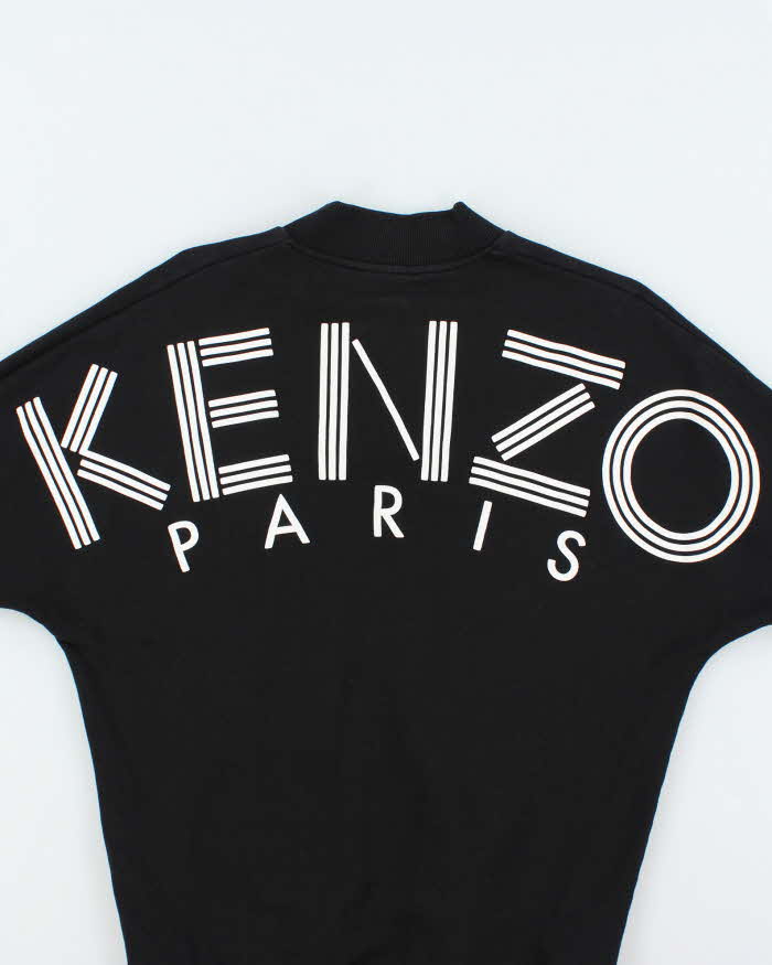 Kenzo Spell Out V-Neck 3/4 Sleeve Crewneck Sweatshirt - M