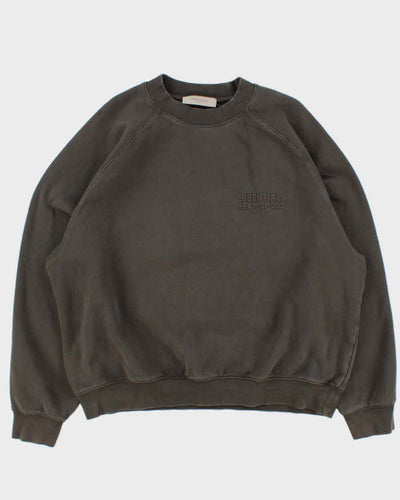 Essentials Fear Of God Khaki Oversized Crewneck Sweatshirt - XL