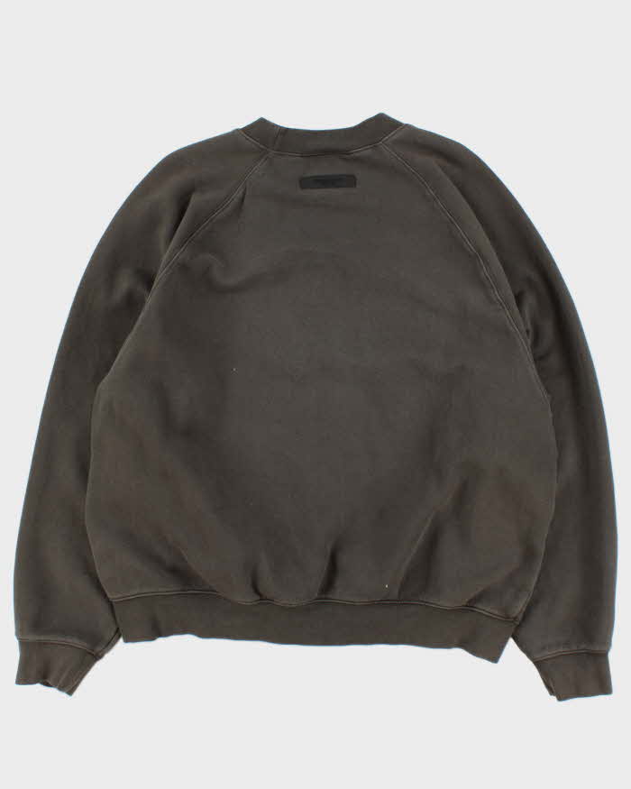 Essentials Fear Of God Khaki Oversized Crewneck Sweatshirt - XL