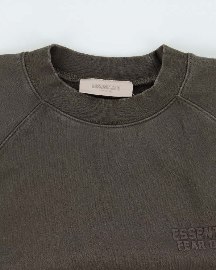 Essentials Fear Of God Khaki Oversized Crewneck Sweatshirt - XL