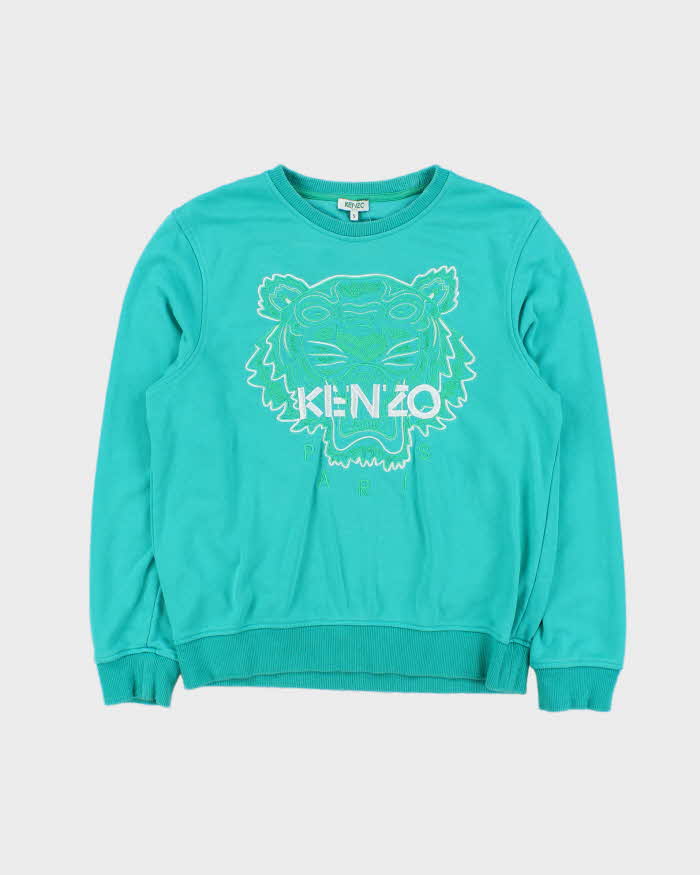 Kenzo Turquoise Classic Tiger Crewneck Sweatshirt - S
