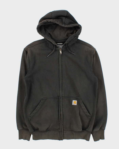 Carhartt Grey Rain Defender Faded Zip-Up Oversized Hoodie - S