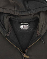 Carhartt Grey Rain Defender Faded Zip-Up Oversized Hoodie - S