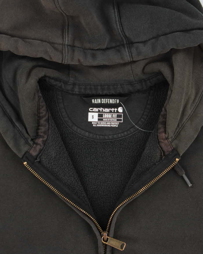 Carhartt Grey Rain Defender Faded Zip-Up Oversized Hoodie - S