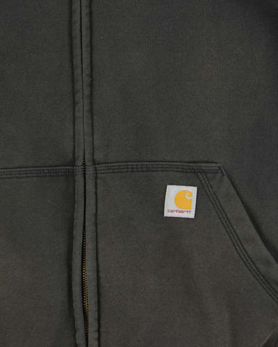 Carhartt Grey Rain Defender Faded Zip-Up Oversized Hoodie - S