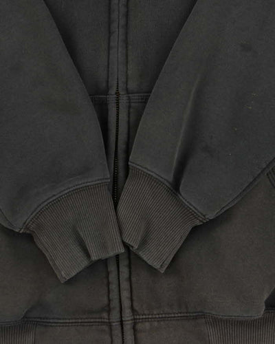 Carhartt Grey Rain Defender Faded Zip-Up Oversized Hoodie - S