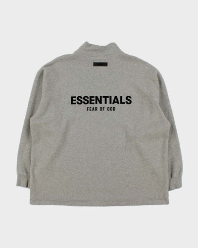 Essentials Fear Of God Grey High Neck Oversized Sweatshirt - M