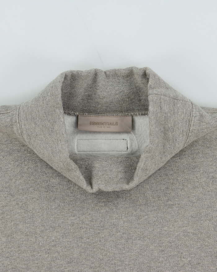 Essentials Fear Of God Grey High Neck Oversized Sweatshirt - M