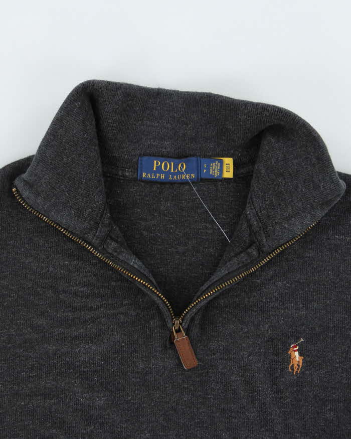 Vintage Polo Ralph Lauren Grey Classic Quarter-Zip Sweatshirt - S