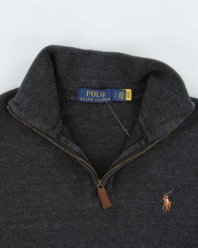 Vintage Polo Ralph Lauren Grey Classic Quarter-Zip Sweatshirt - S