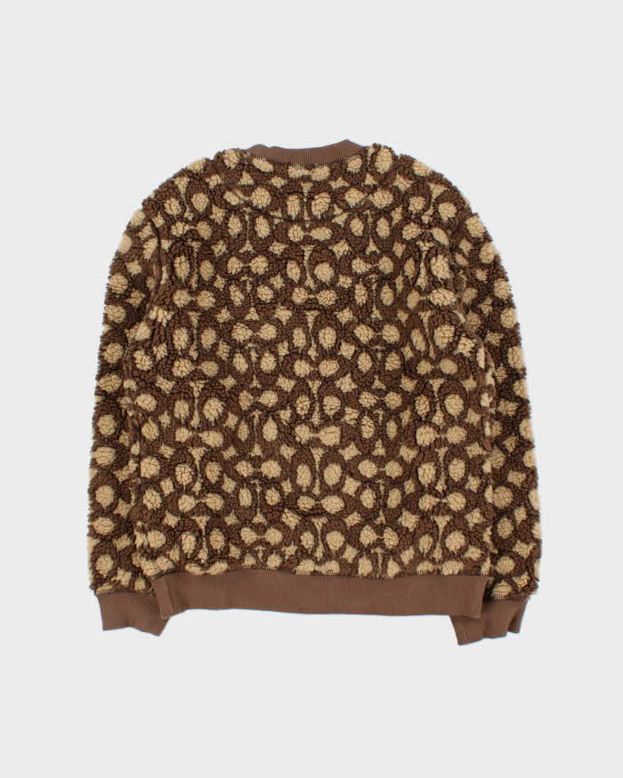 Coach Signature Fluffy Sherpa Crewneck Sweatshirt - XS