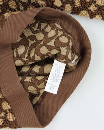 Coach Signature Fluffy Sherpa Crewneck Sweatshirt - XS