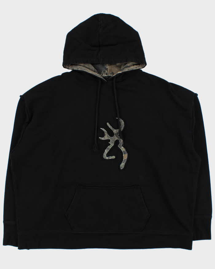 Vintage Y2K 00s Black Browning Camo Graphic Hoodie - XXL
