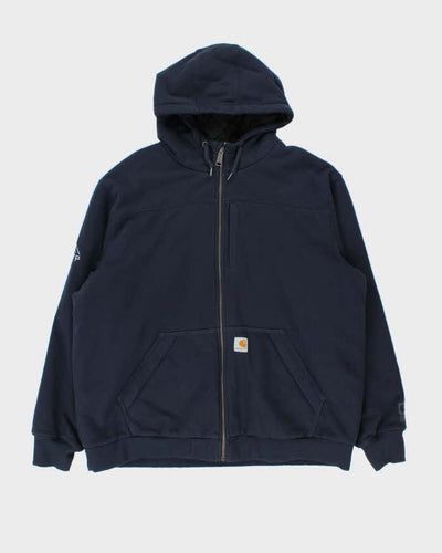 Vintage Carhartt Rain Defender Quilt Lined Midweight Oversized Zip Up Hoodie - XXL