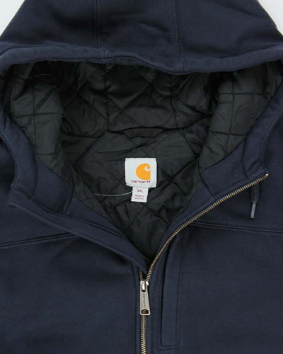 Vintage Carhartt Rain Defender Quilt Lined Midweight Oversized Zip Up Hoodie - XXL