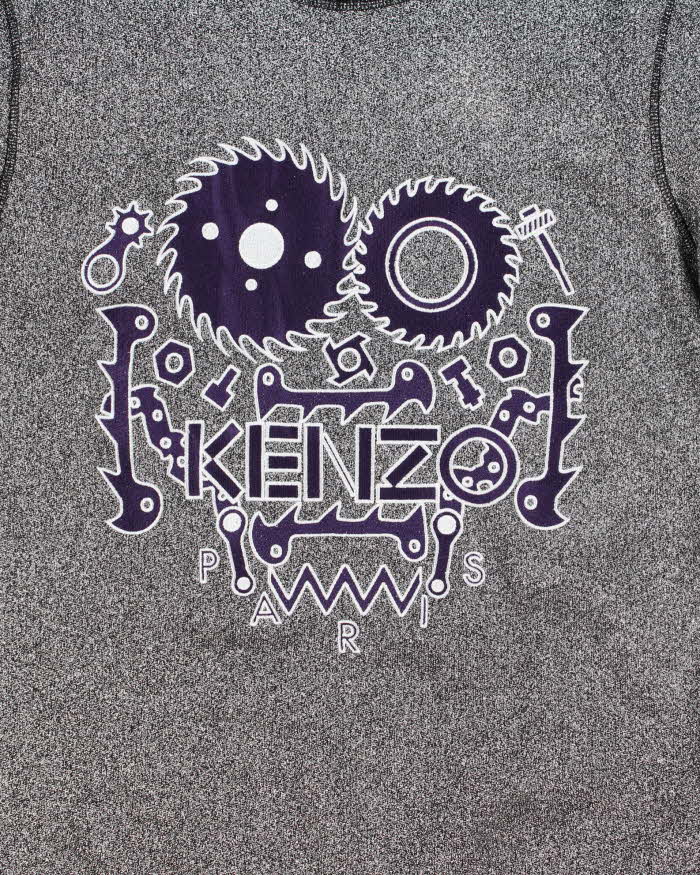 Vintage Kenzo Mechanic Metallic Glitter Crewneck Sweatshirt - M