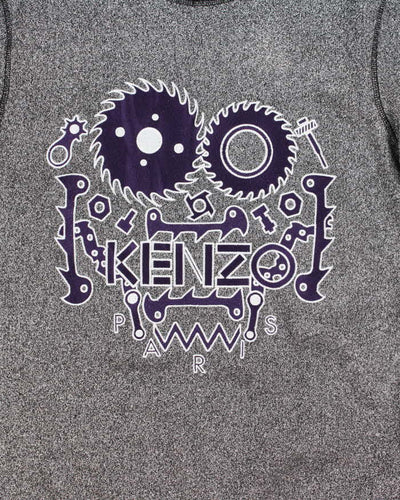 Vintage Kenzo Mechanic Metallic Glitter Crewneck Sweatshirt - M