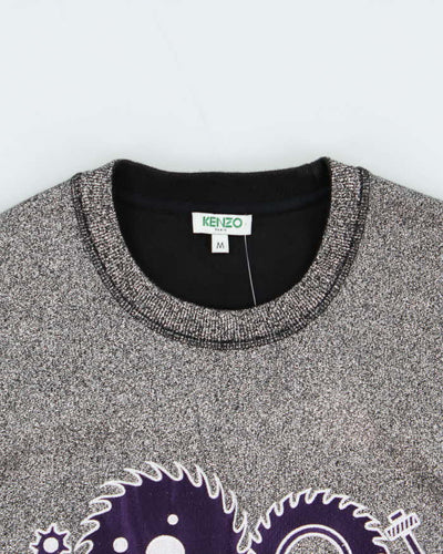 Vintage Kenzo Mechanic Metallic Glitter Crewneck Sweatshirt - M