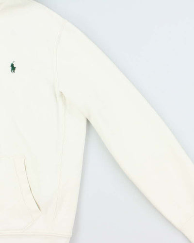 Vintage 00s Polo Ralph Lauren White Heavyweight Zip Up Hoodie - L