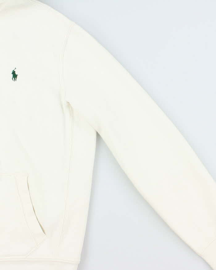 Vintage 00s Polo Ralph Lauren White Heavyweight Zip Up Hoodie - L