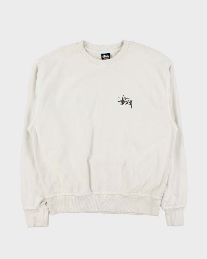 Vintage Stussy Heavyweight Cotton Big Logo Oversized Crewneck Sweatshirt - M