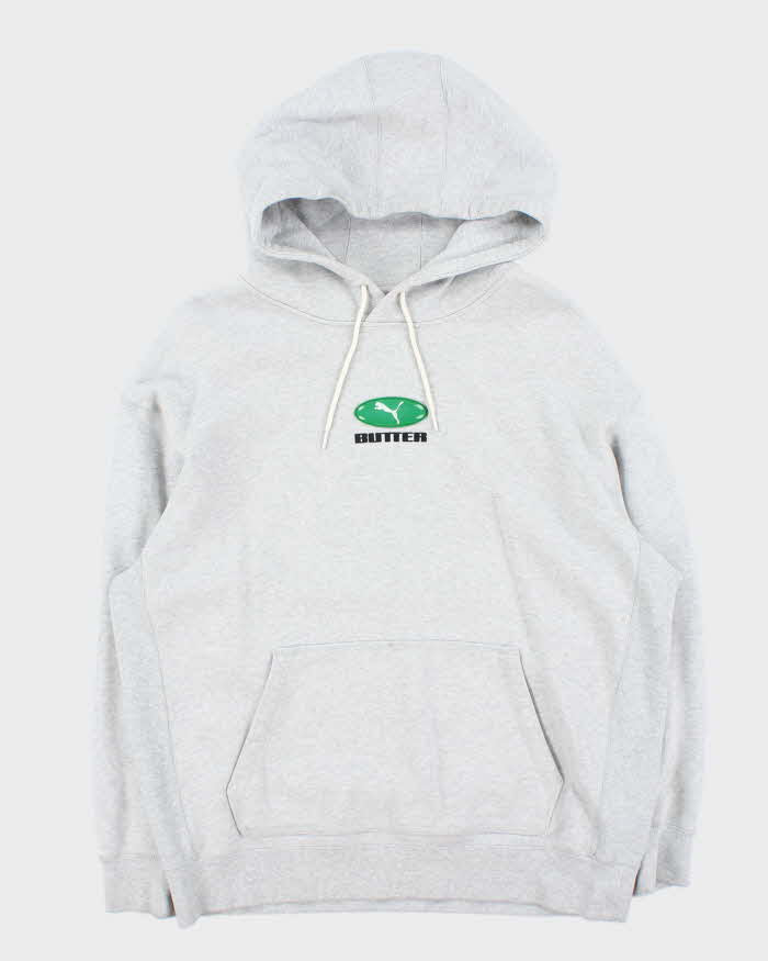Puma x Butter Goods Grey Heavyweight Cotton Pullover Hoodie - L