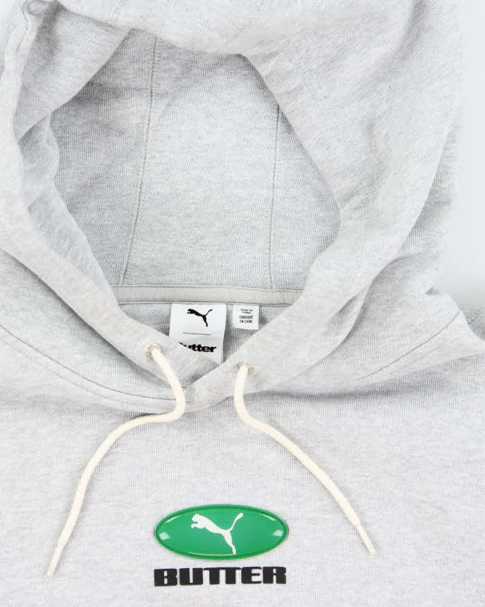 Puma x Butter Goods Grey Heavyweight Cotton Pullover Hoodie - L