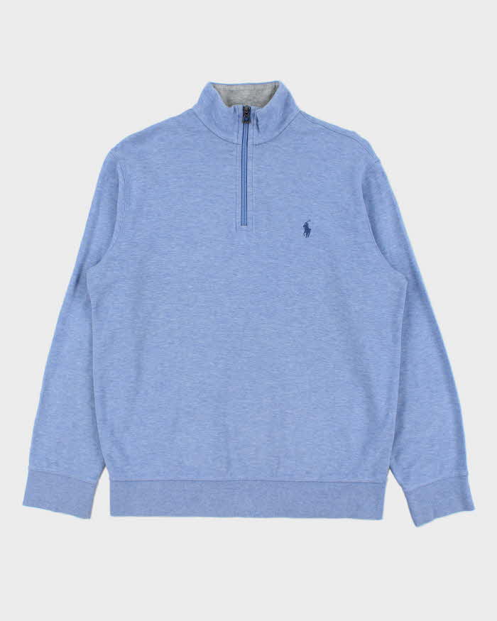 Vintage Polo Ralph Lauren Blue Quarter-Zip Sweatshirt - S