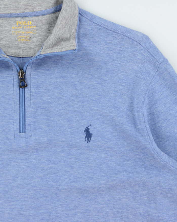 Vintage Polo Ralph Lauren Blue Quarter-Zip Sweatshirt - S