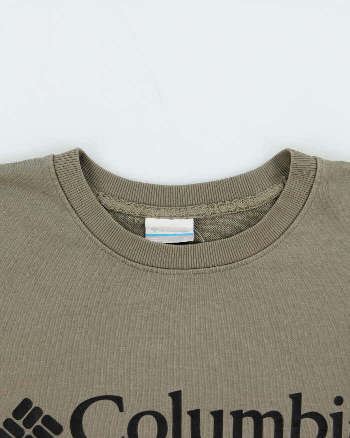 Vintage Columbia Spell Out Khaki Crewneck Sweatshirt - XL