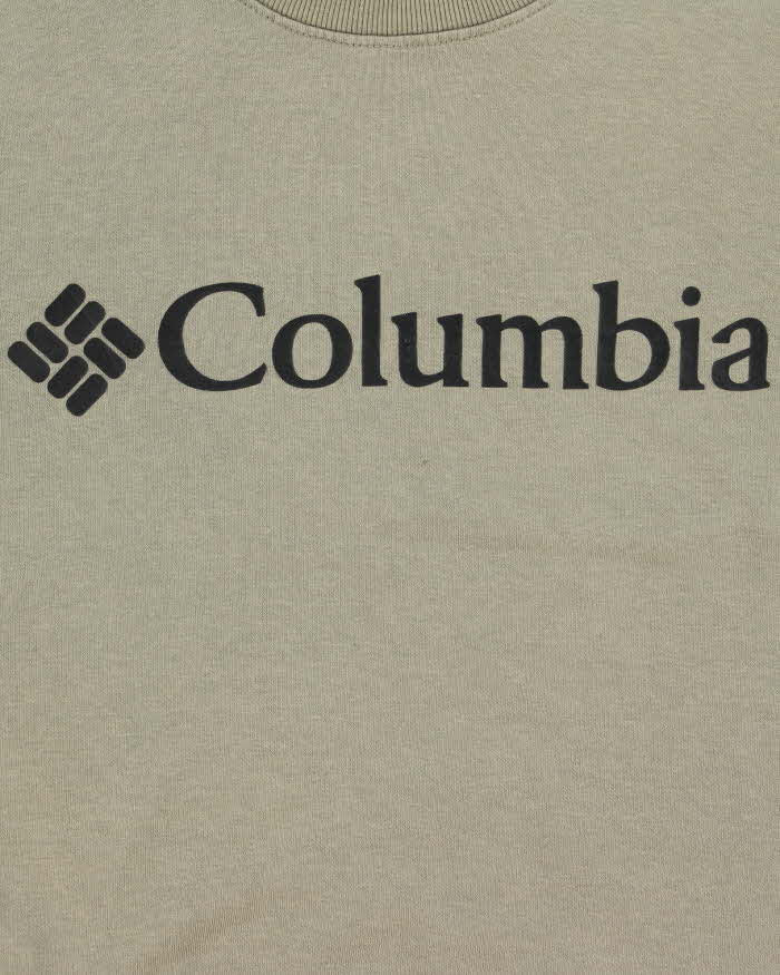Vintage Columbia Spell Out Khaki Crewneck Sweatshirt - XL
