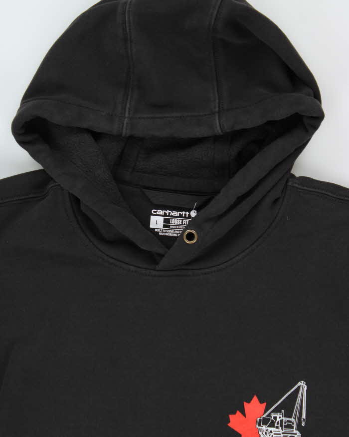 Vintage Carhartt Black Heavyweight Loose Fit Pullover Hoodie - L