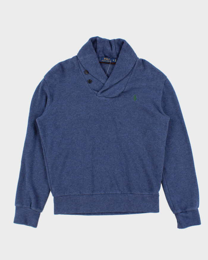 Vintage Polo Ralph Lauren Shawl Neck Elbow Patch Sweatshirt - S