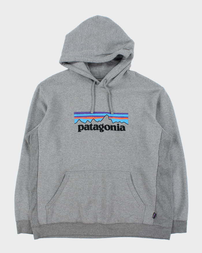 Vintage Patagonia Logo Grey Pullover Hoodie - XXL