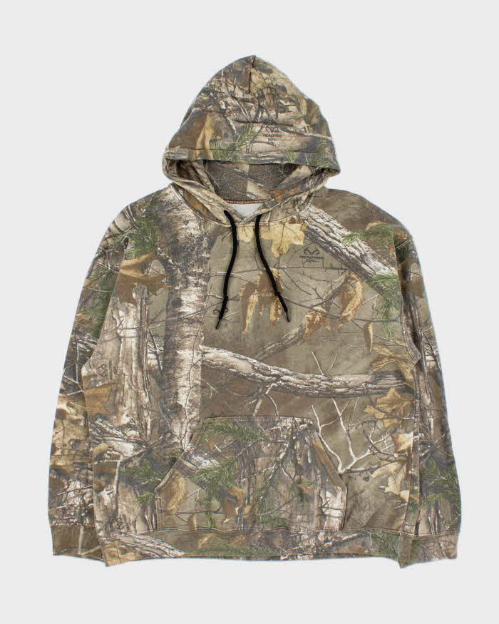 Vintage Realtree Woodland Camo Pullover Hoodie - M